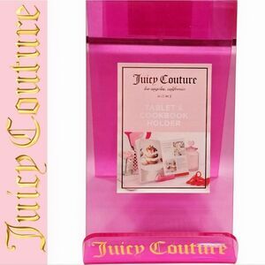 Juicy Couture Home Pink Transparent Logo Tablet & Cookbook Acrylic Holder